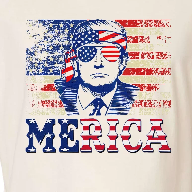 Trump Merica 4th Of July Design Garment-Dyed Women's Muscle Tee