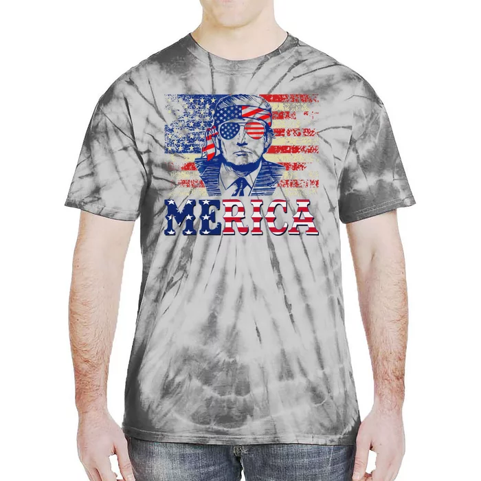 Trump Merica 4th Of July Design Tie-Dye T-Shirt