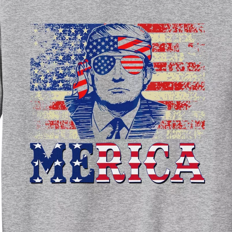 Trump Merica 4th Of July Design Tall Sweatshirt