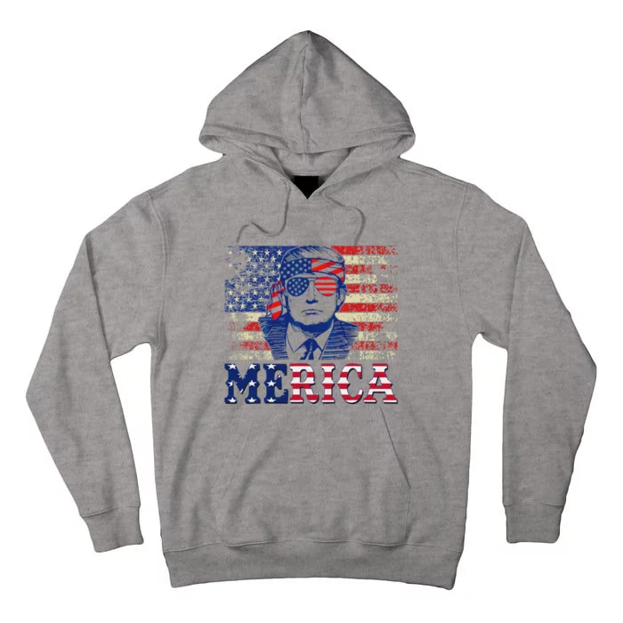 Trump Merica 4th Of July Design Tall Hoodie