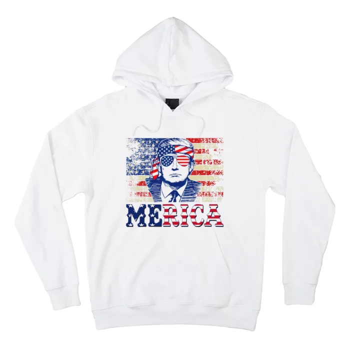 Trump Merica 4th Of July Design Hoodie