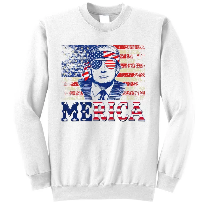 Trump Merica 4th Of July Design Sweatshirt