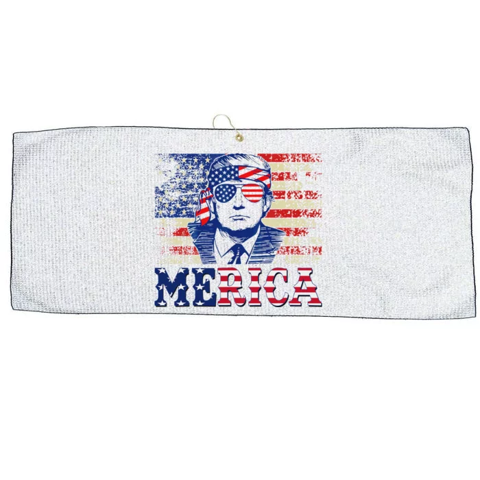 Trump Merica 4th Of July Design Large Microfiber Waffle Golf Towel