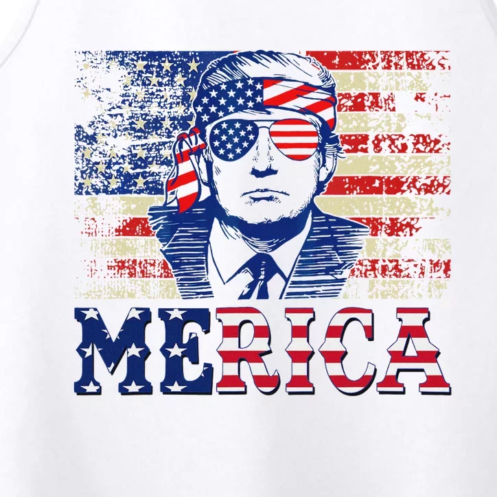 Trump Merica 4th Of July Design Performance Tank