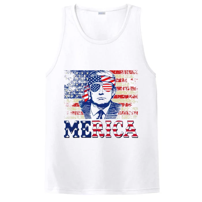 Trump Merica 4th Of July Design Performance Tank