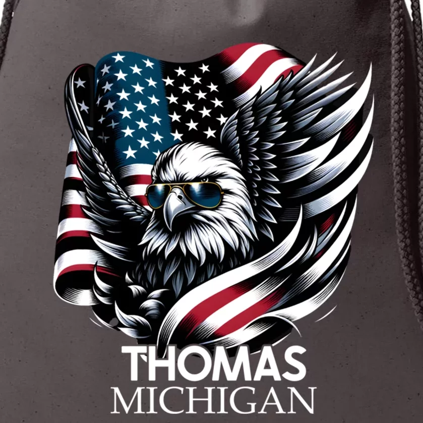 Thomas Michigan 4th Of July Usa American Flag Cute Gift Drawstring Bag