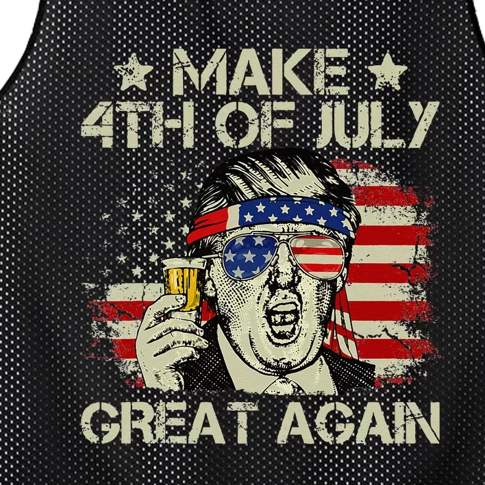 Trump Make 4th of July Great Again Merica Beer Drinking Mesh Reversible Basketball Jersey Tank