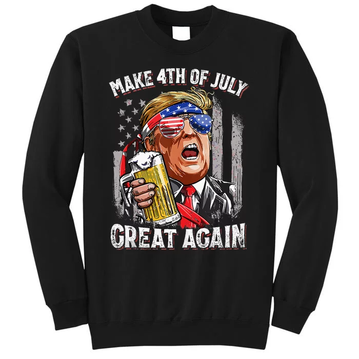 Trump Make 4th Of July Great Again Drinking Beer Sweatshirt