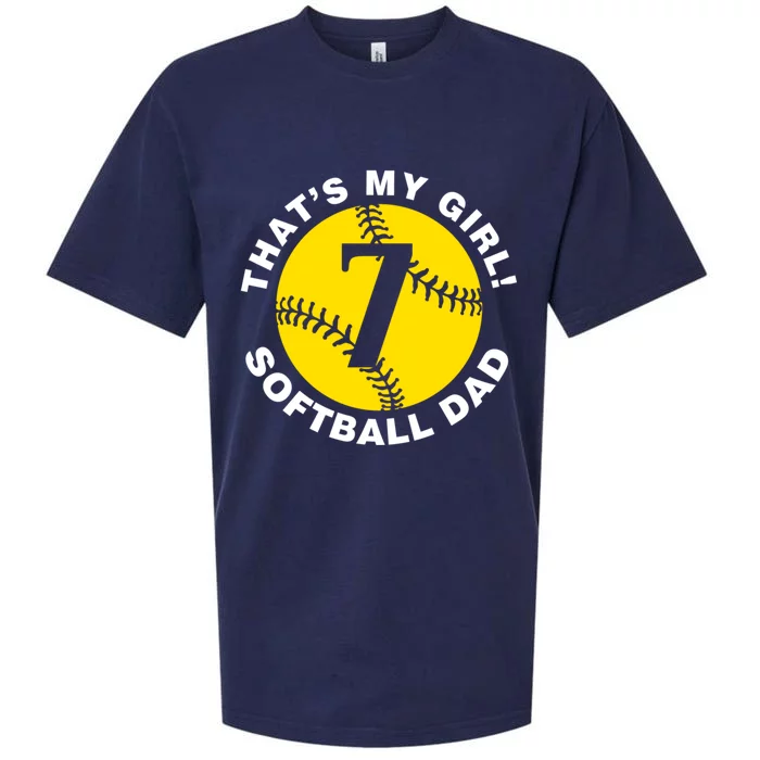 ThatS My #7 Softball Dad FatherS Day Fast Pitch Fan Meaningful Gift Sueded Cloud Jersey T-Shirt