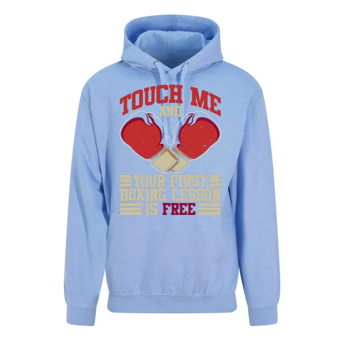 Touch Me And Your First Boxing Lesson Is Free Boxing Day Unisex Surf Hoodie