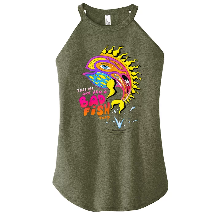 Tell Me Are You A Badfish Too? Funny Color Fish Summer Women’s Perfect Tri Rocker Tank