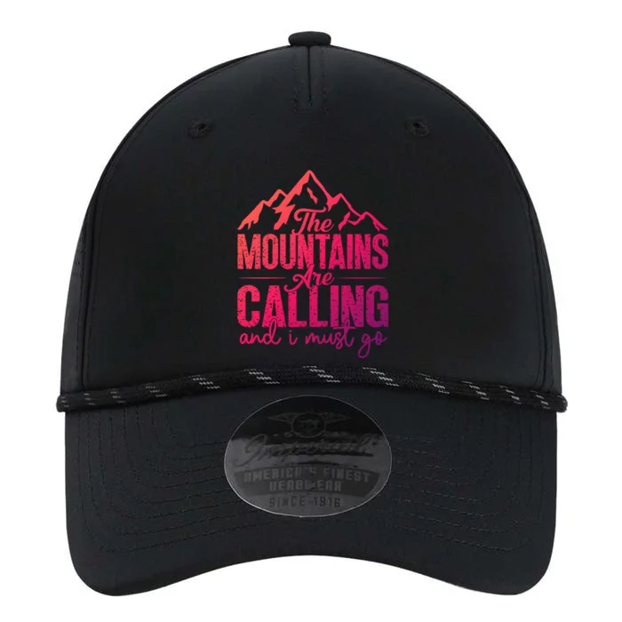 The Mountains Are Calling And I Must Go Funny Mountaineering Gift Performance The Dyno Cap