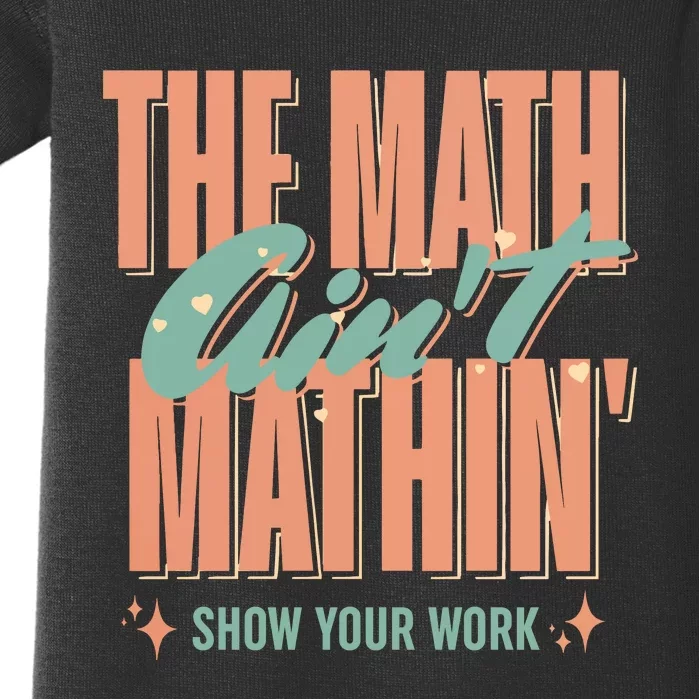 The Math AinT Mathin Show Your Work Cute Back To School Baby Bodysuit