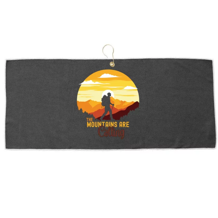 The Mountains Are Calling Large Microfiber Waffle Golf Towel