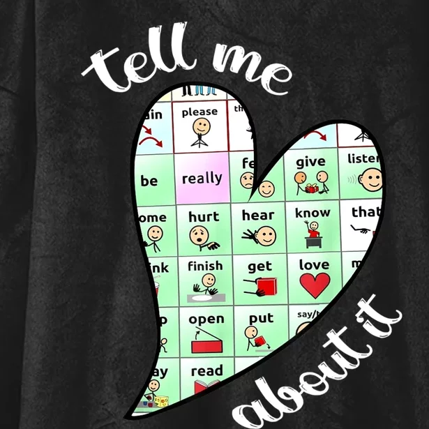 Tell Me About It Speech Pathology Aac Sped Teacher Hooded Wearable Blanket