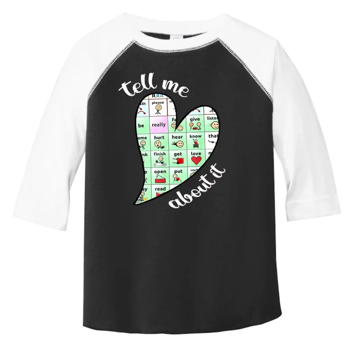 Tell Me About It Speech Pathology Aac Sped Teacher Toddler Fine Jersey T-Shirt