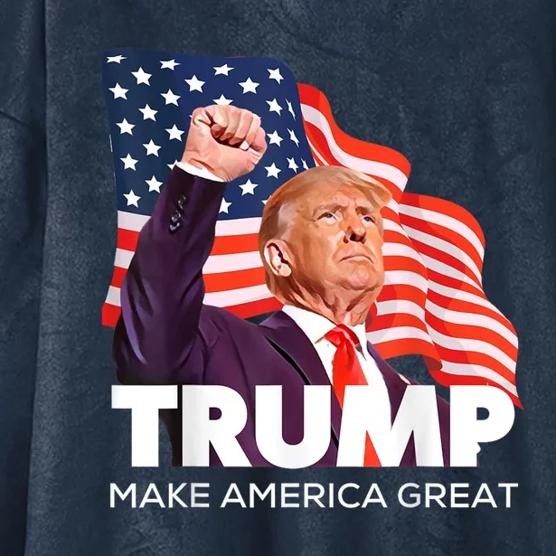 Trump Make America Great Republican President Patriot Usa 24 Hooded Wearable Blanket