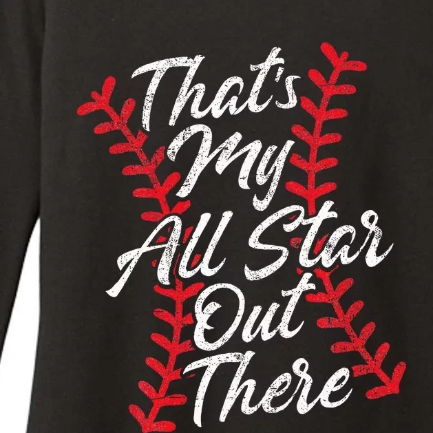 Thats My All Star Out There Baseball Laces Mom Mama Cute Womens CVC Long Sleeve Shirt