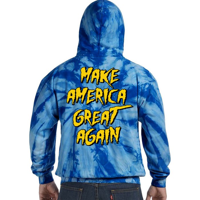 Trumpamania Make America Great Again 2024 Front & Back Tie Dye Hoodie