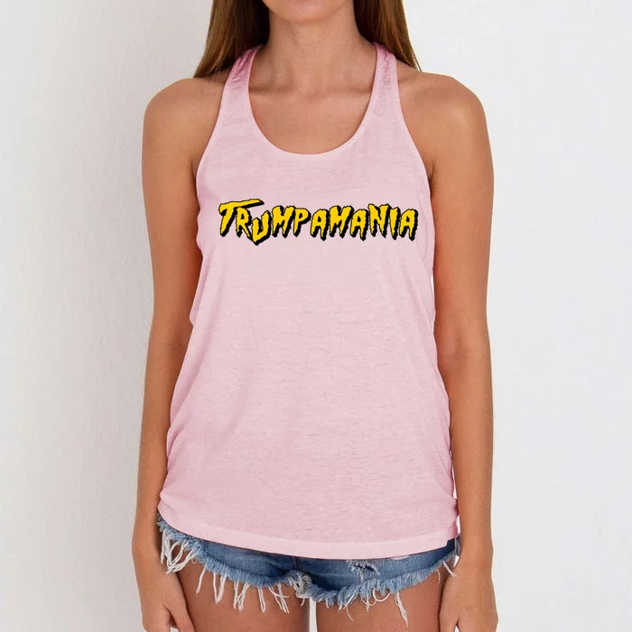 Trumpamania Make America Great Again 2024 Front & Back Women's Knotted Racerback Tank