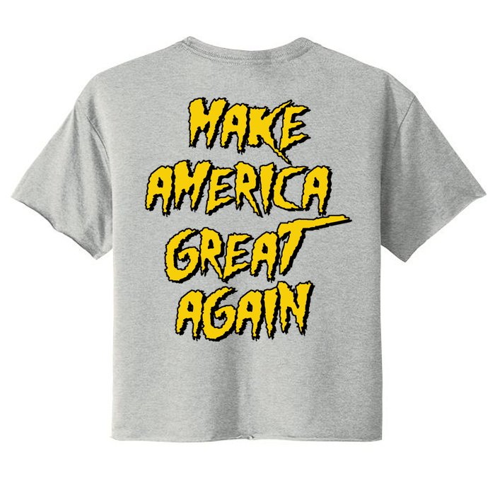 Trumpamania Make America Great Again 2024 Front & Back Women's Crop Top Tee