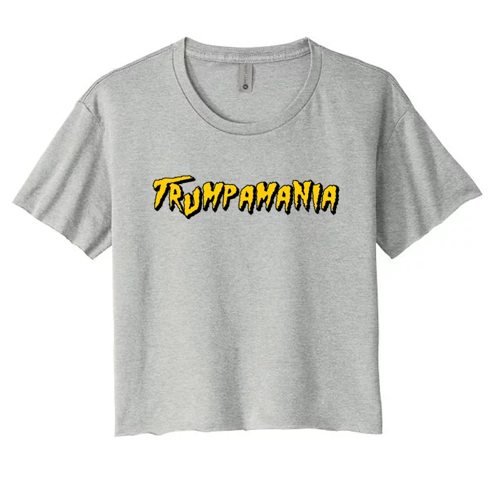 Trumpamania Make America Great Again 2024 Front & Back Women's Crop Top Tee