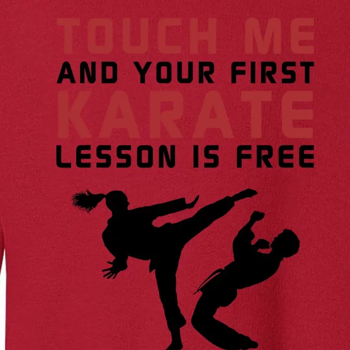 Touch Me And Your First Karate Lesson Is Free Toddler Sweatshirt