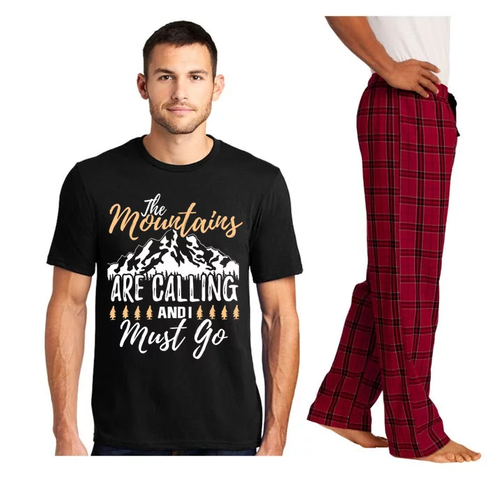 The Mountains Are Calling And I Must Go Hiking Outdoors Funny Gift Pajama Set