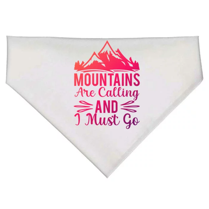 The Mountains Are Calling Me And I Must Go Mountain Gift USA-Made Doggie Bandana