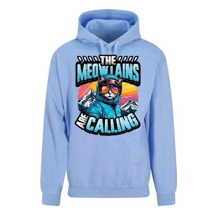 The Meowtains Are Calling Snowboard Cat Skiing Unisex Surf Hoodie