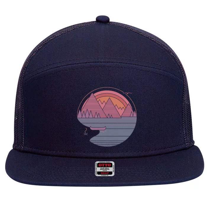 The Mountains Are Calling 7 Panel Mesh Trucker Snapback Hat