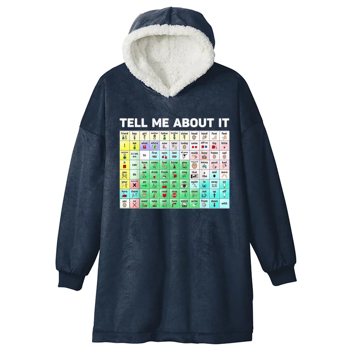 Tell Me About It Speech Language Pathology AAC Sped Teacher Hooded Wearable Blanket