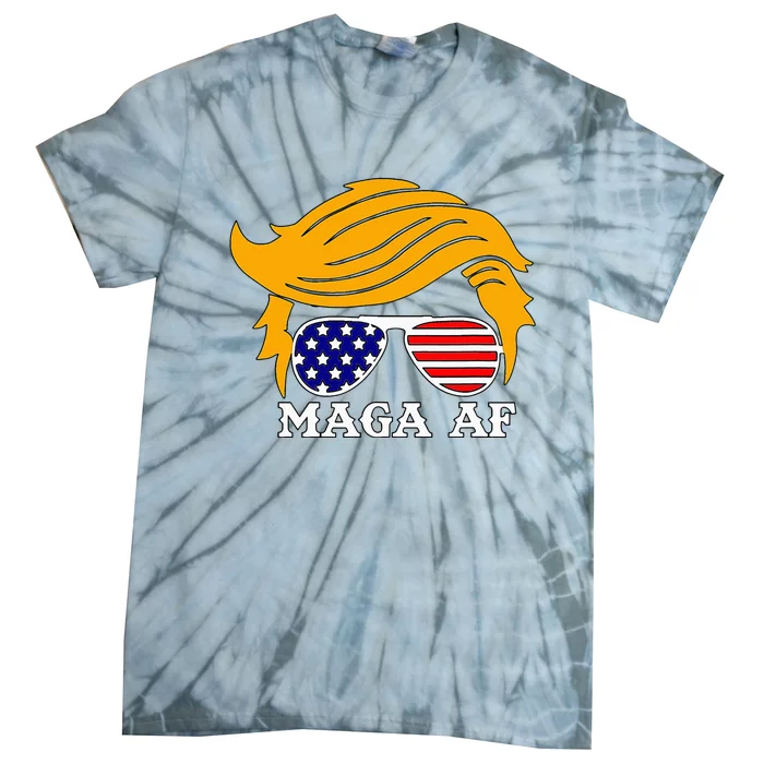 Trump Maga Af Funny Parody Orange Hair Tie-Dye T-Shirt