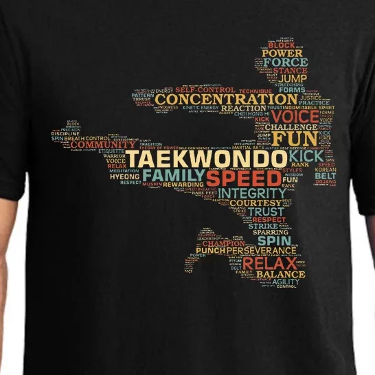 Taekwondo Martial Arts Fighter Tae Kwon Do Words Kicking Pajama Set