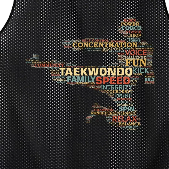 Taekwondo Martial Arts Fighter Tae Kwon Do Words Kicking Mesh Reversible Basketball Jersey Tank