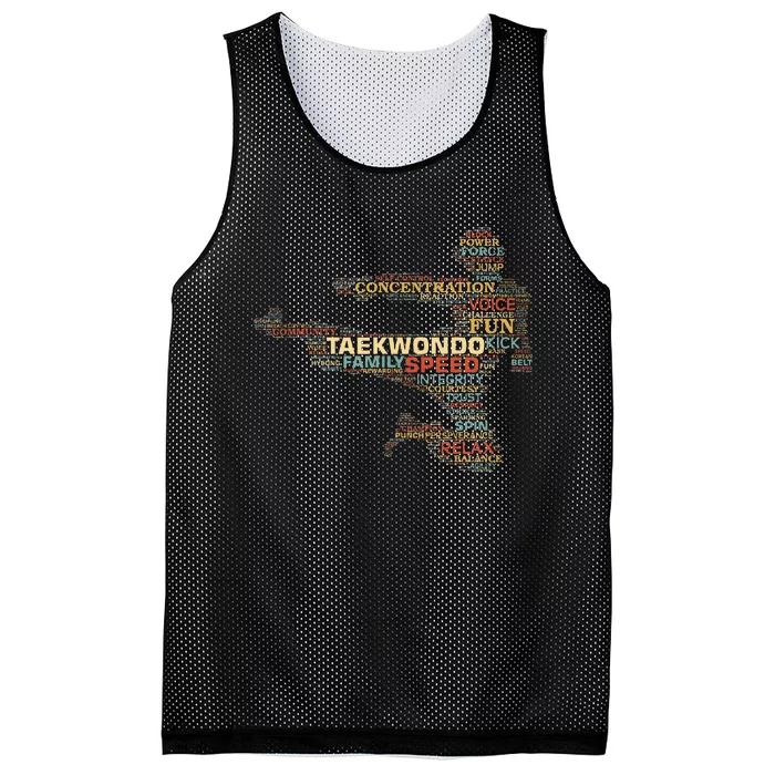 Taekwondo Martial Arts Fighter Tae Kwon Do Words Kicking Mesh Reversible Basketball Jersey Tank