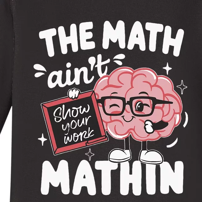 The Math AinT Mathin Funny Math Teacher Baby Long Sleeve Bodysuit