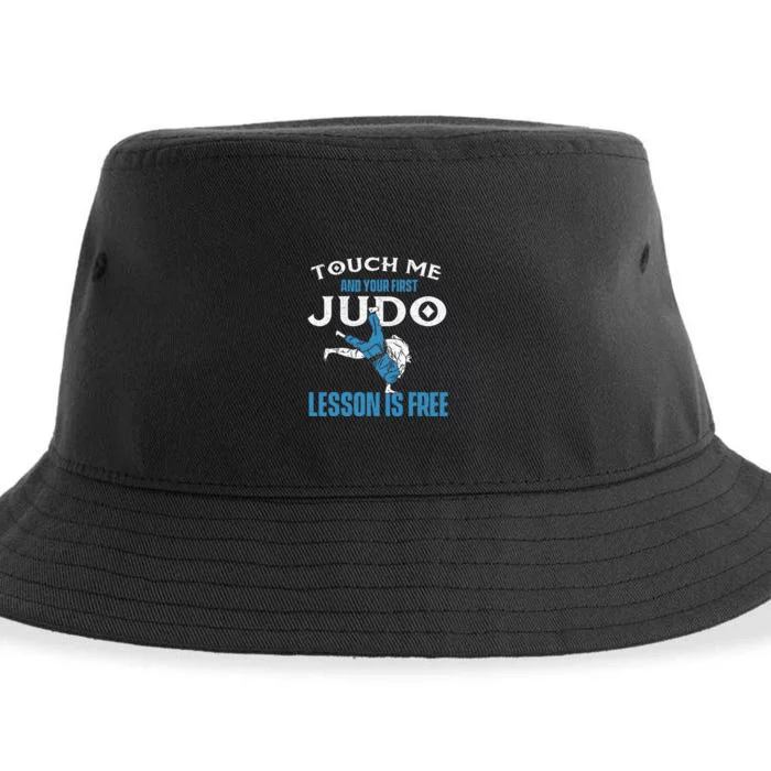 Touch Me And Your First Judo Lesson Is Free Judoka Judoist Sustainable Bucket Hat