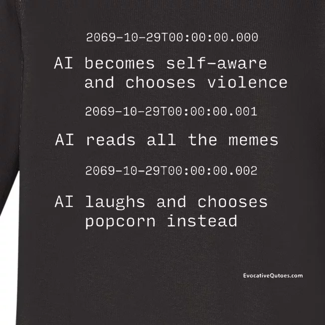 The Moment Artificial Intelligence Becomes Selfaware Baby Long Sleeve Bodysuit