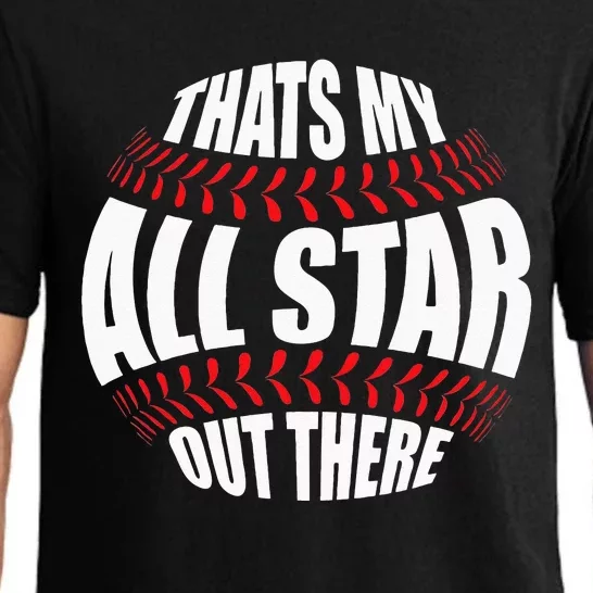 Thats My All Star Out There Baseball Player Mom Dad Cute Pajama Set