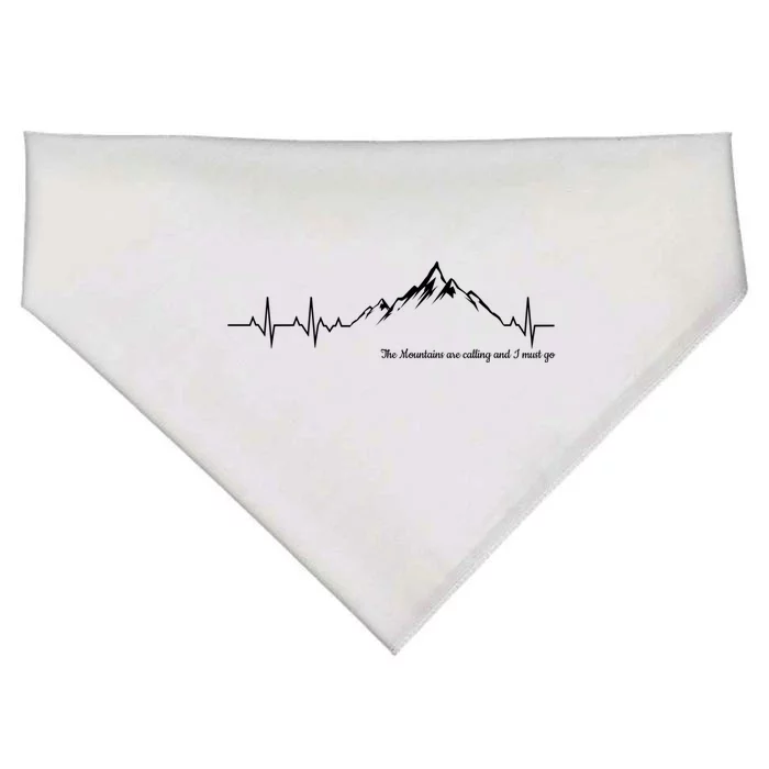 The Mountains Are Calling And I Must Go Heart Beat Gift USA-Made Doggie Bandana