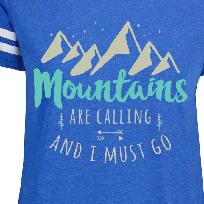 The Mountains Are Calling And I Must Go Wanderlust Nature Cute Gift Enza Ladies Jersey Football T-Shirt