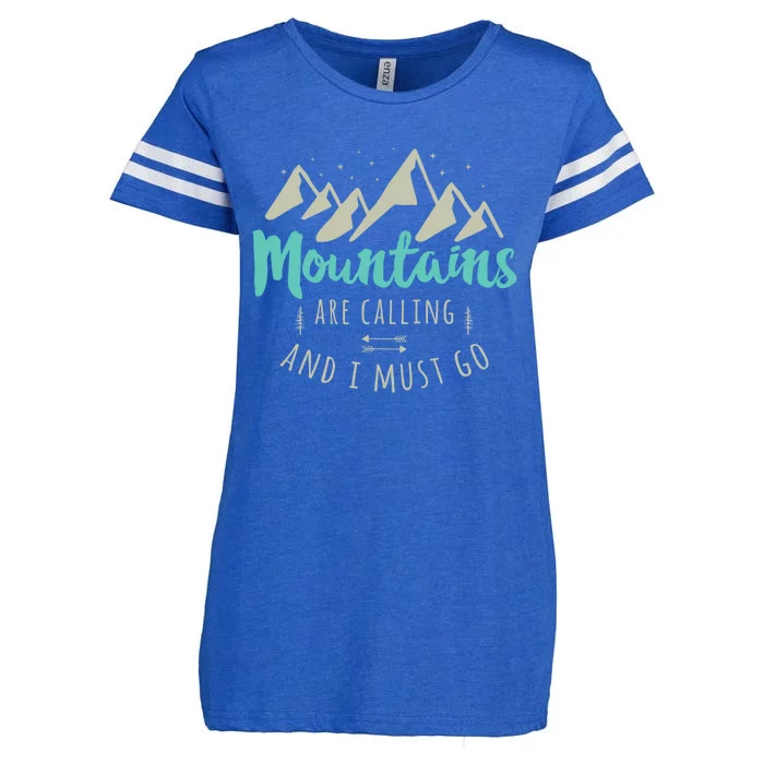 The Mountains Are Calling And I Must Go Wanderlust Nature Cute Gift Enza Ladies Jersey Football T-Shirt