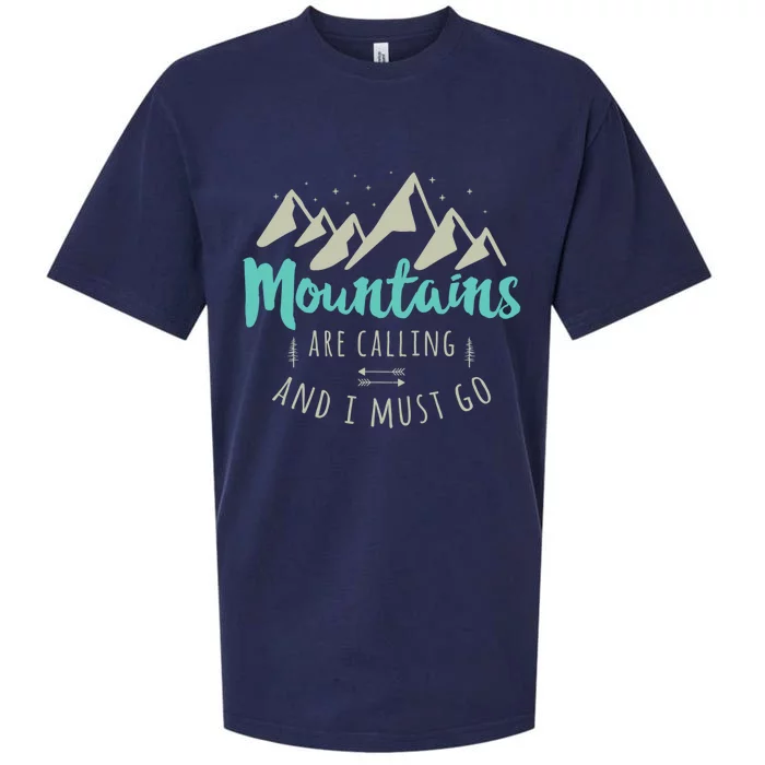 The Mountains Are Calling And I Must Go Wanderlust Nature Cute Gift Sueded Cloud Jersey T-Shirt