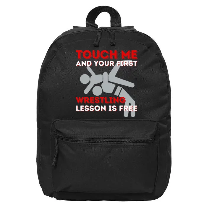 Touch Me And Your First Wrestling Lesson Is Free Wrestler 16 in Basic Backpack