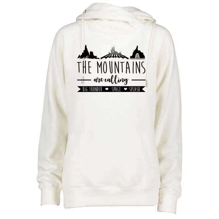 The Mountains Are Calling Big Thunder Space Splash Womens Funnel Neck Pullover Hood