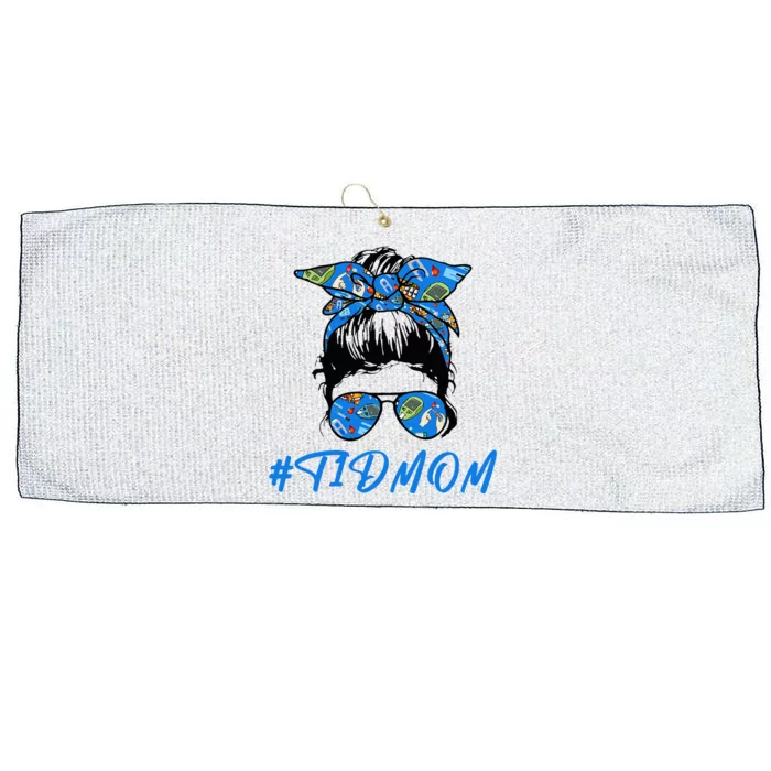 T1D Mom  A T1D Proud Mom For Diabetes Awareness Large Microfiber Waffle Golf Towel