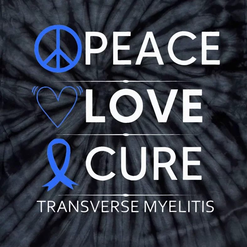 Transverse Myelitis Awareness Spine Warrior Blue Ribbon Tie-Dye T-Shirt