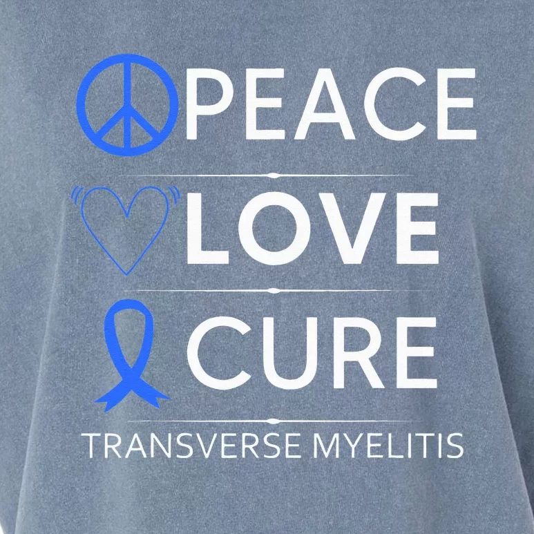 Transverse Myelitis Awareness Spine Warrior Blue Ribbon Garment-Dyed Women's Muscle Tee