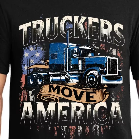 Truckers Move America Semi Truck Driver Trucking Big Rig Pajama Set